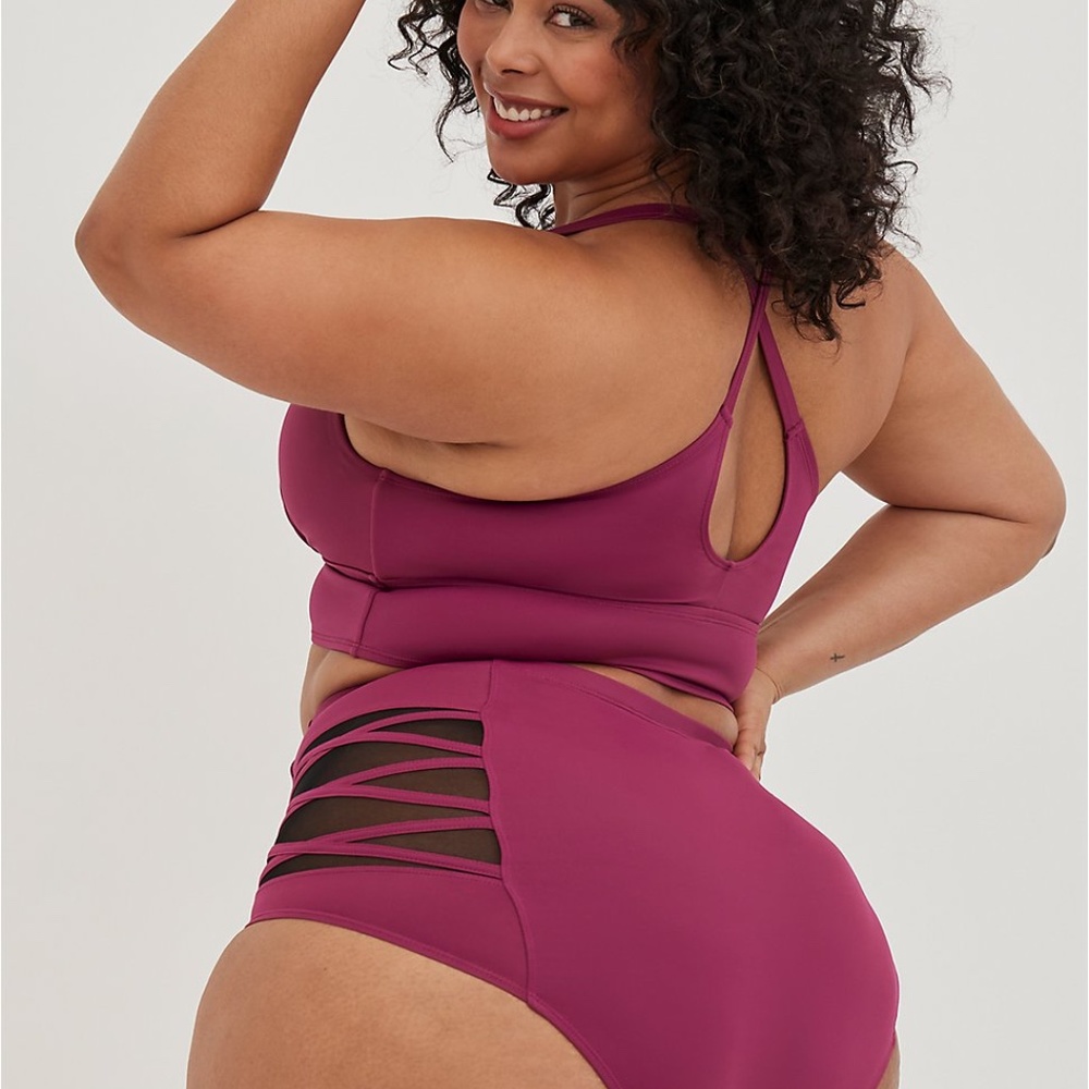 TORRID Berry High-Waisted Swim Bottom, NWT - Picture 3 of 7